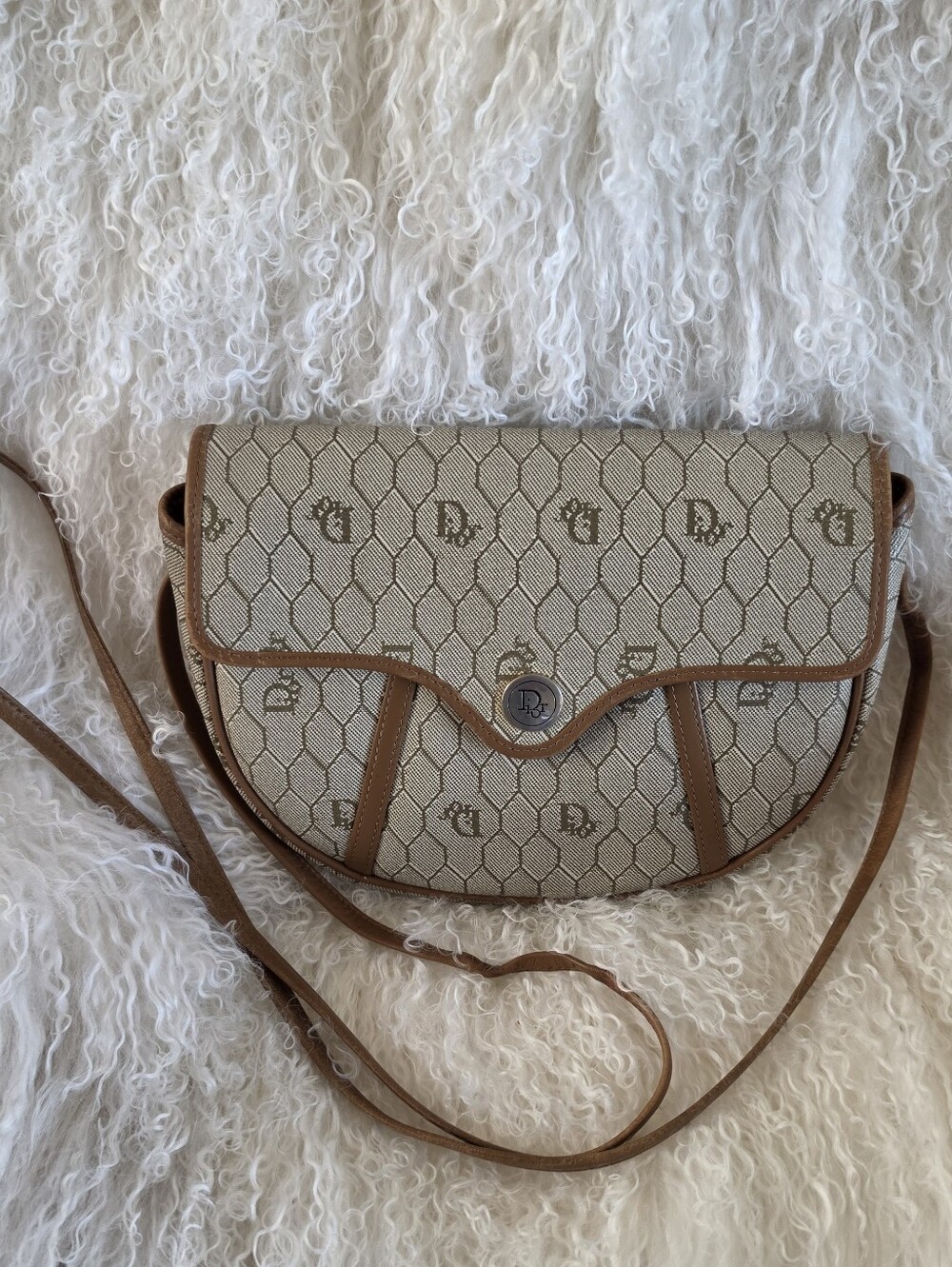 Christian Dior Honeycomb Monogram Beige Vintage